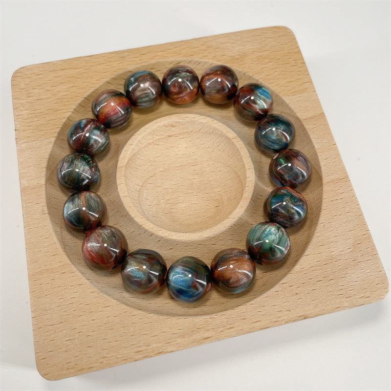 Wholesale 20pcs Beads Resin 12mm Double Color Straight Hole Streamer Bead  OLY-BDS-XH003